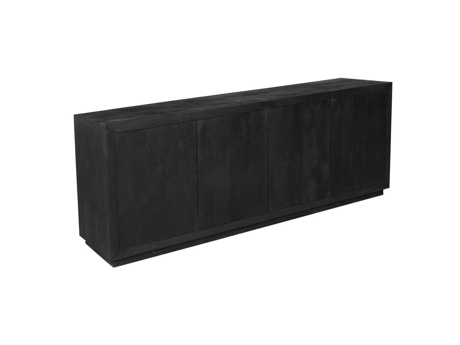 SIDEBOARD Leuven Mangoholz 200 cm / 45 cm Schwarz - Schwarz, Holz (200/80/45cm) - Villa Möbel