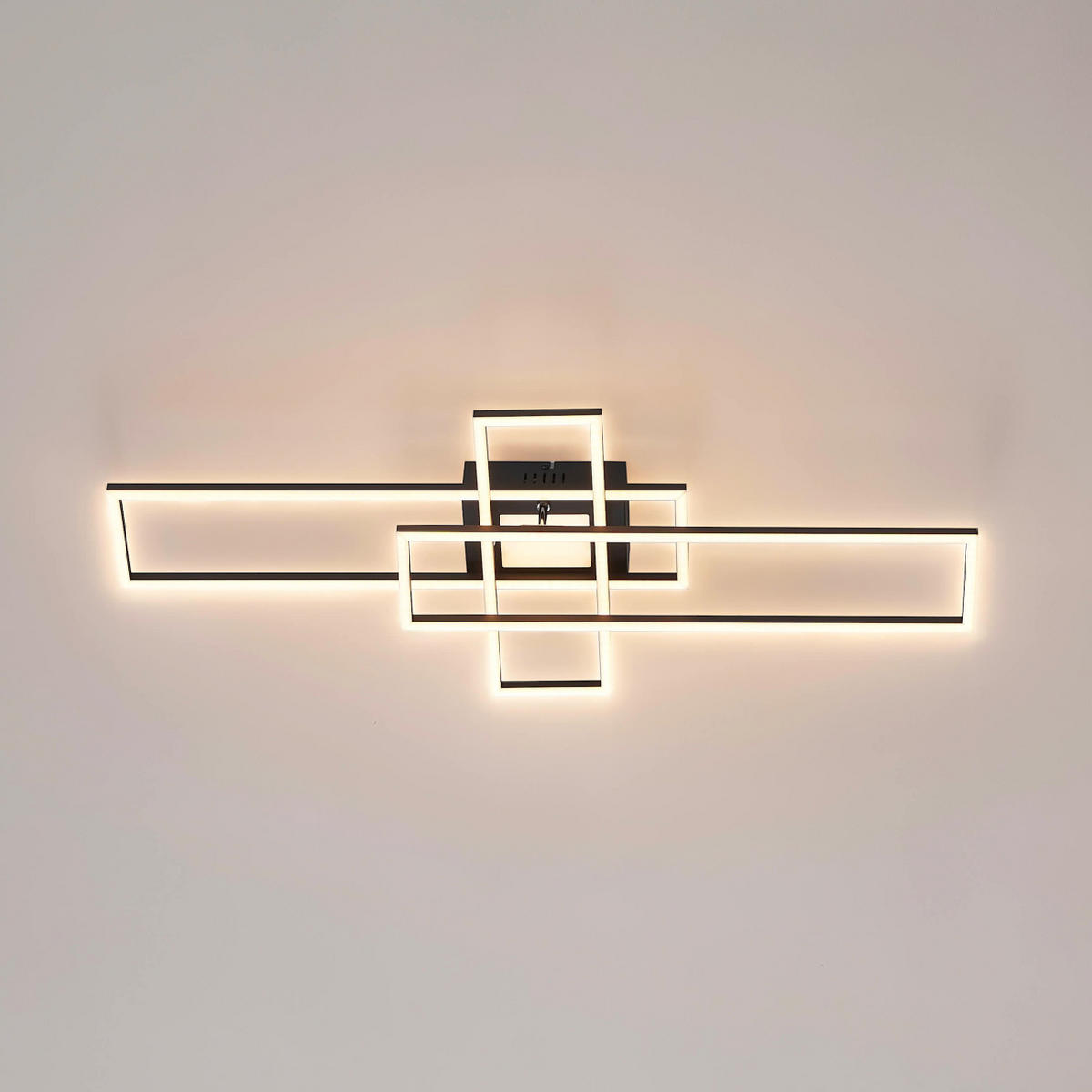 DECKENLEUCHTE eli, Schwarz, 90cm - Schwarz, Metall (90/36.6/10.1cm) - KOSILUM