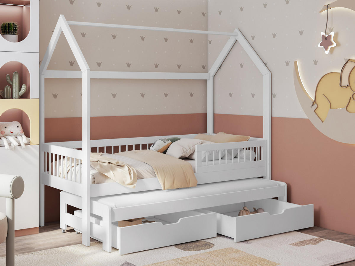 HAUSBETT Asher 90 - Weiß, Holz (90/200cm) - MIRJAN24