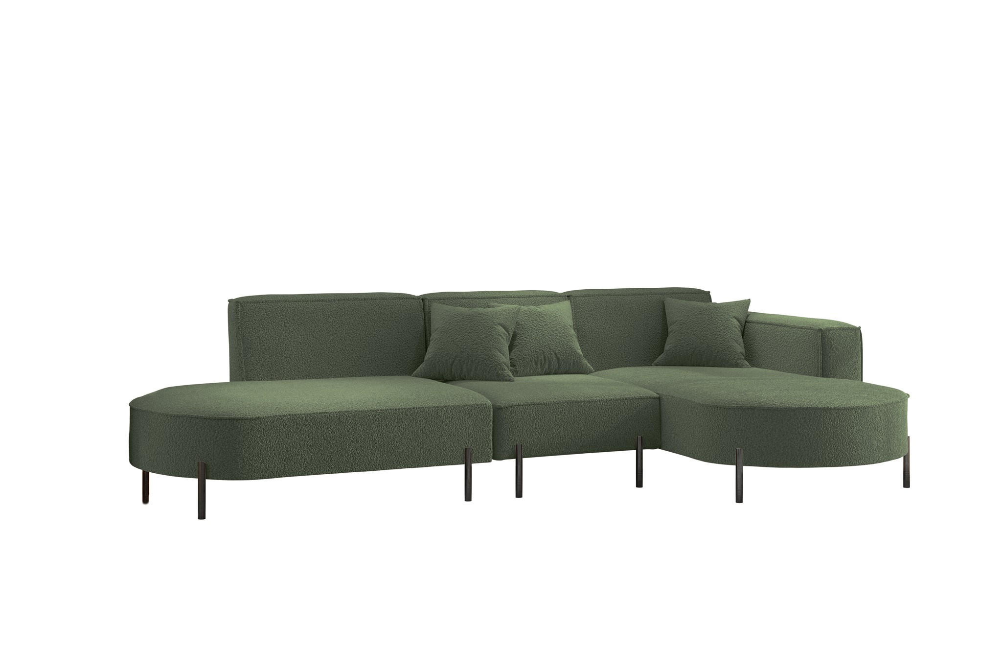 ECKSOFA Valencia - Grün, Holzwerkstoff/Textil (321/165cm) - Fun Möbel