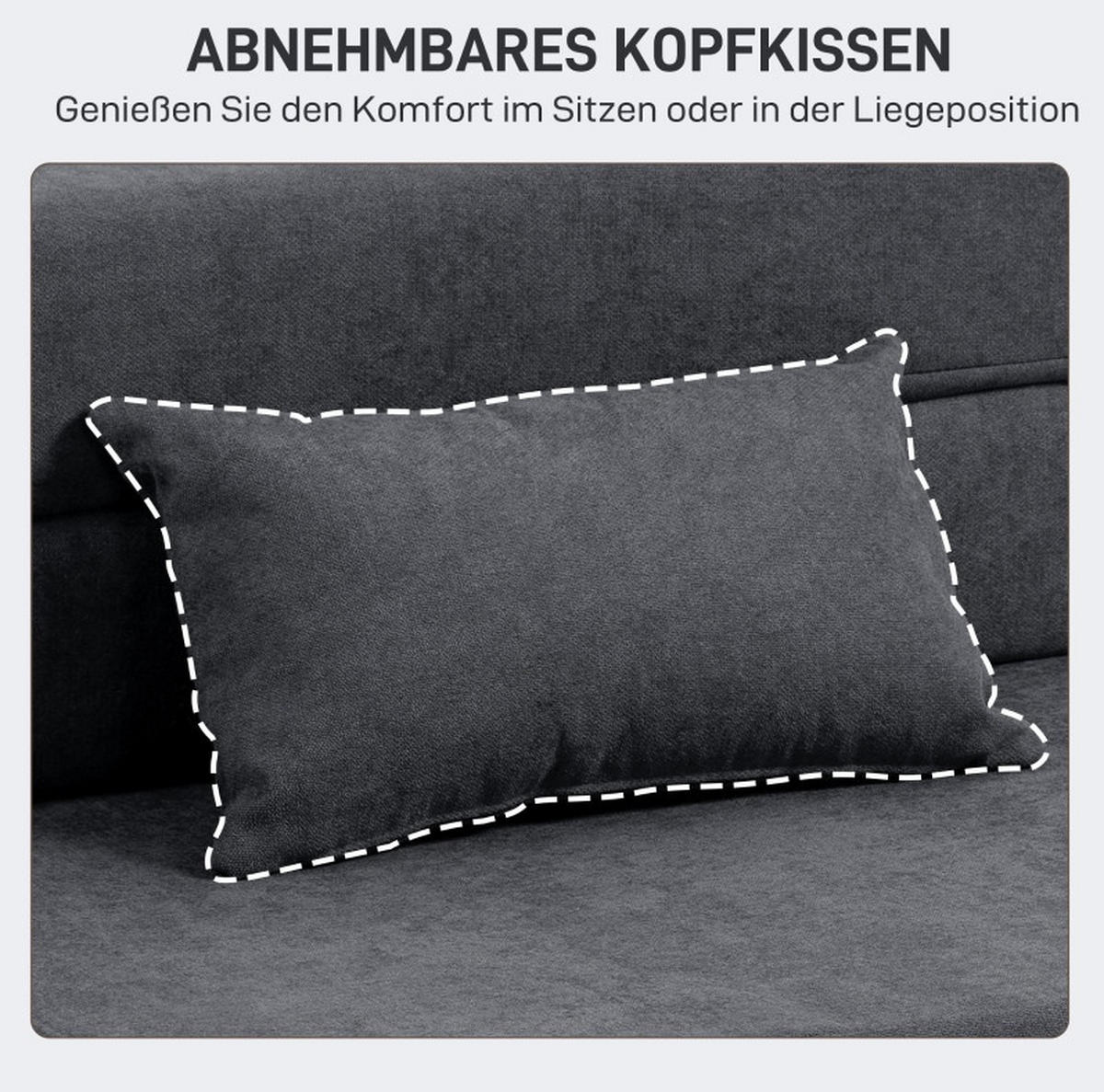 SCHLAFSESSEL 80/80/64 cm in Dunkelgrau, klappbar mit Bettfunktion und Kissen - Dunkelgrau, Textil (80/64/80cm) - Flora Grace