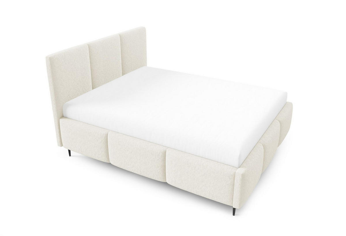 POLSTERBETT Miami Komplettset - Creme, Holzwerkstoff/Textil (160/200cm) - Fun Möbel