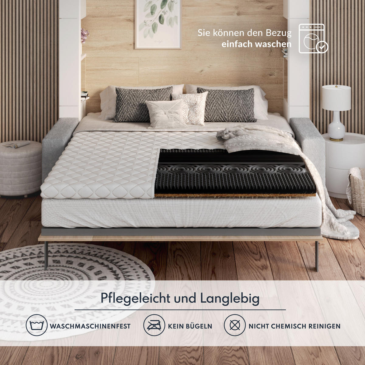 TOPPER Nero Kokos 6 - Weiß, Textil (140/200cm) - FDM