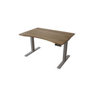 SCHREIBTISCH 120/80 elektrisch höhenverstellbar aus Wildeiche ergonomisch - Silber - Weiß/Braun, Holz (80/120/72.5cm) - MeinMassivholz