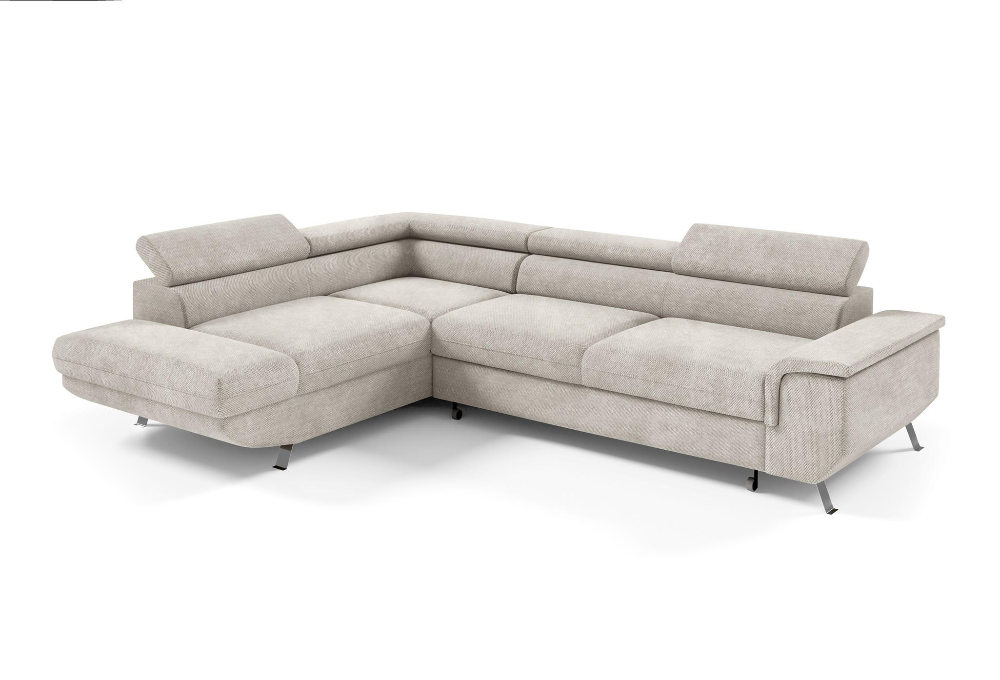 ECKSOFA Plato Mit Schlaffunktion - Beige, Holzwerkstoff/Textil (268/202cm) - Fun Möbel