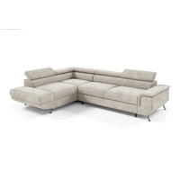 ECKSOFA Plato Mit Schlaffunktion - Beige, Holzwerkstoff/Textil (268/202cm) - Fun Möbel
