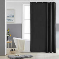 DUSCHVORHANG Polyester Schwarz 120 x 180 cm - Schwarz, Textil (120/180cm)