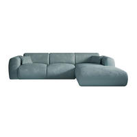 SOFA ohne Schlafmöglichkeit - 5 Personen - Samt, Stoff - Blau - - Blau, Textil (280/165cm) - Vente-Unique