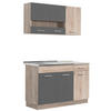 KÜCHENLEERBLOCK 120 cm in Grau - Naturfarben/Grau, Holz (120/206/60cm) - Homestyle4u
