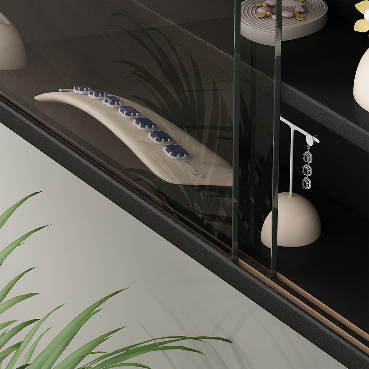 NÁSTĚNNÁ VITRÍNA Showla Černá - černá, kompozitní dřevo (80/60/10cm) - Vicco