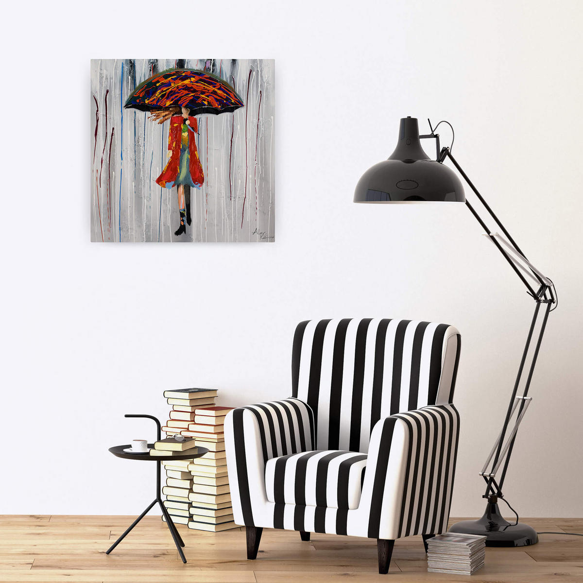 ACRYLBILD HANDGEMALT 60/60 cm - Rot/Grau, Holz/Textil (1.12/60cm) - KUNSTLOFT