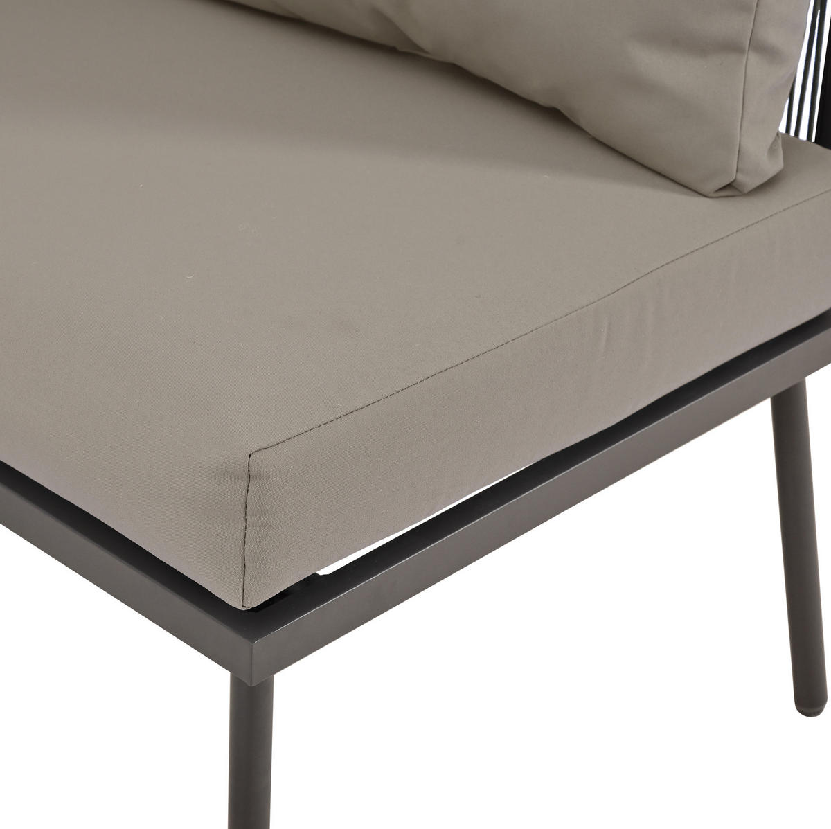 GARTENMÖBEL 120x60x72cm grau aus Eisen für 8 Personen - Grau, Metall - Modfu