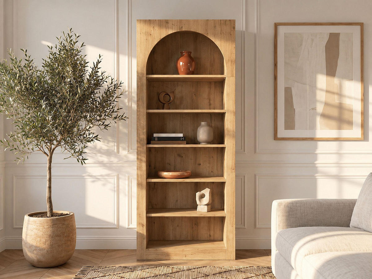 BÜCHERREGAL - 74 cm x 35 cm - holz - naturfarben hell Cymora - Naturfarben, Holz (74/180/35cm) - Vente-Unique