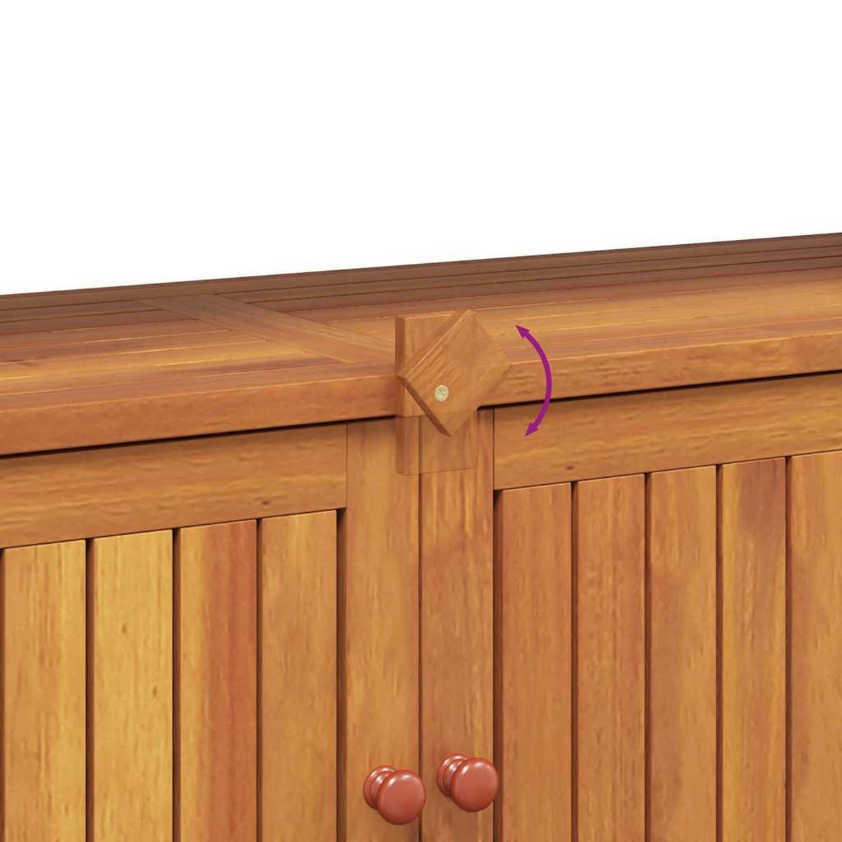 GARTENSCHRANK mit offene Fächer und 2 Türen, 110/35/75 cm, aus Massivholz Akazie - Braun, Holz (110/75/35cm) - vidaXL