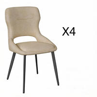 ESSSTUHL 4er-Set mit Armlehnen 43 x 40 x 86 cm Khaki - Beige, Metall (40/86/43.1cm) - Meubliv