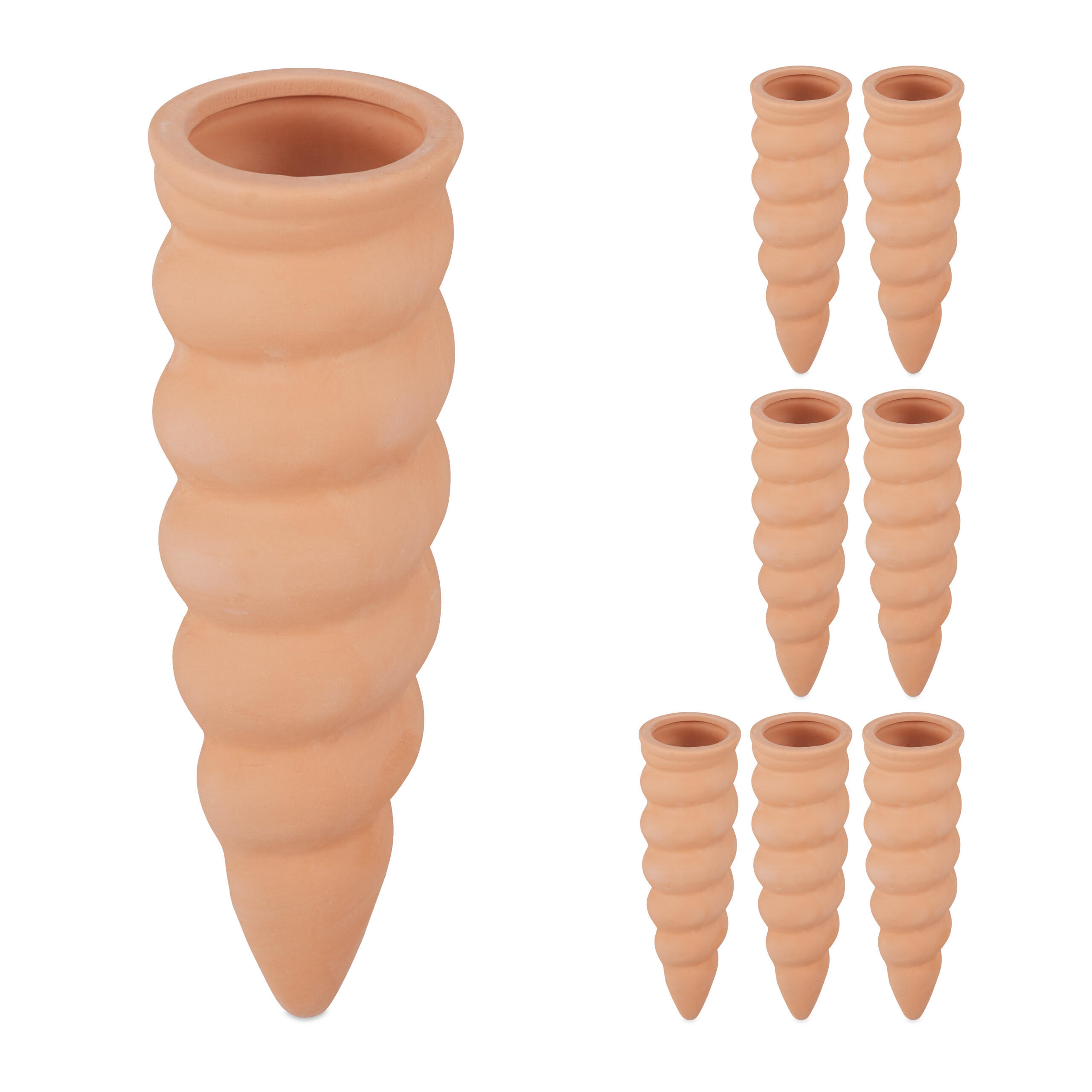 8XTONKEGEL - Hellbraun, Keramik (5/16.5/5cm) - Relaxdays