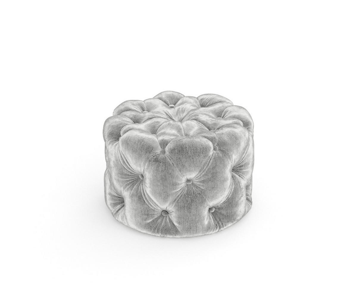 POUF Cosimo Hellgrau Chenille - Hellgrau/Schwarz, Holz/Holzwerkstoff (60/40/60cm) - Maison de Reve
