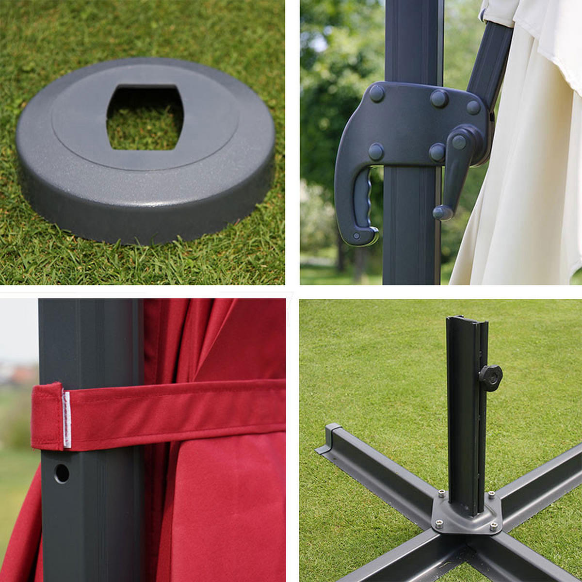 AMPELSCHIRM Cremeweiß 300/400 cm - Weiß, Textil (400/300cm) - MCW