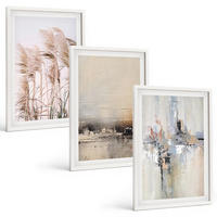 BILDER SET 3er Set - 40x60 cm Weißer Rahmen - Abstrakte Vegetationsmuster - Weiß, Kunststoff (40/60cm) - TULUP