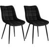 ESSZIMMERSTUHL 2er Set, Samt, Metallbeine, Schwarz - Schwarz, Textil/Metall (46/85.5/40.5cm) - Woltu