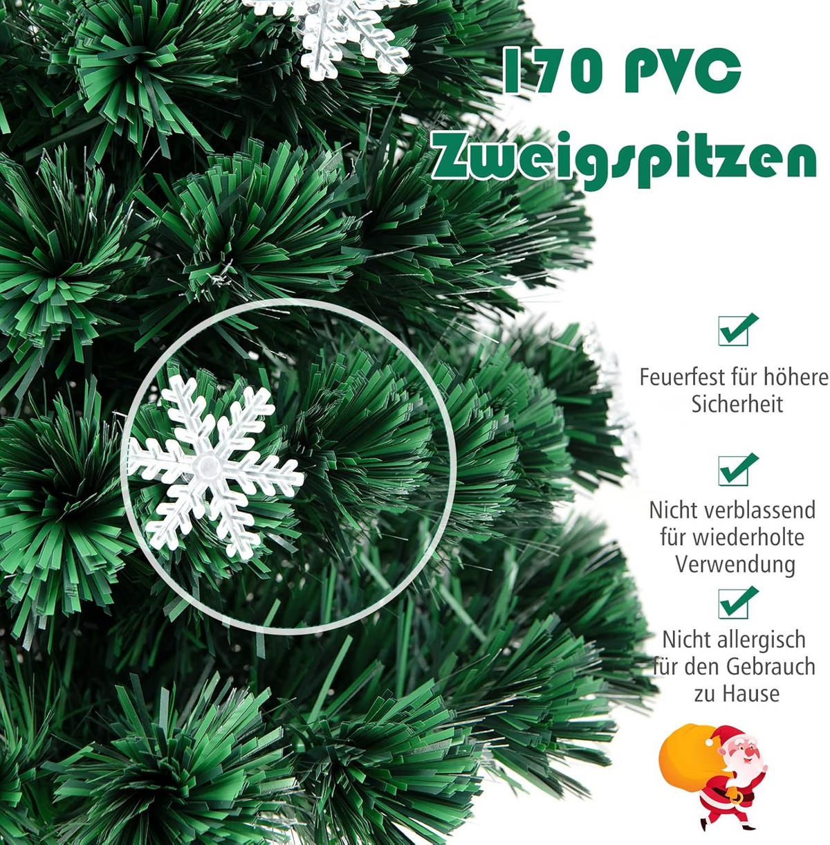 WEIHNACHTSBAUM Grün - Grün, Kunststoff (150cm) - COSTWAY