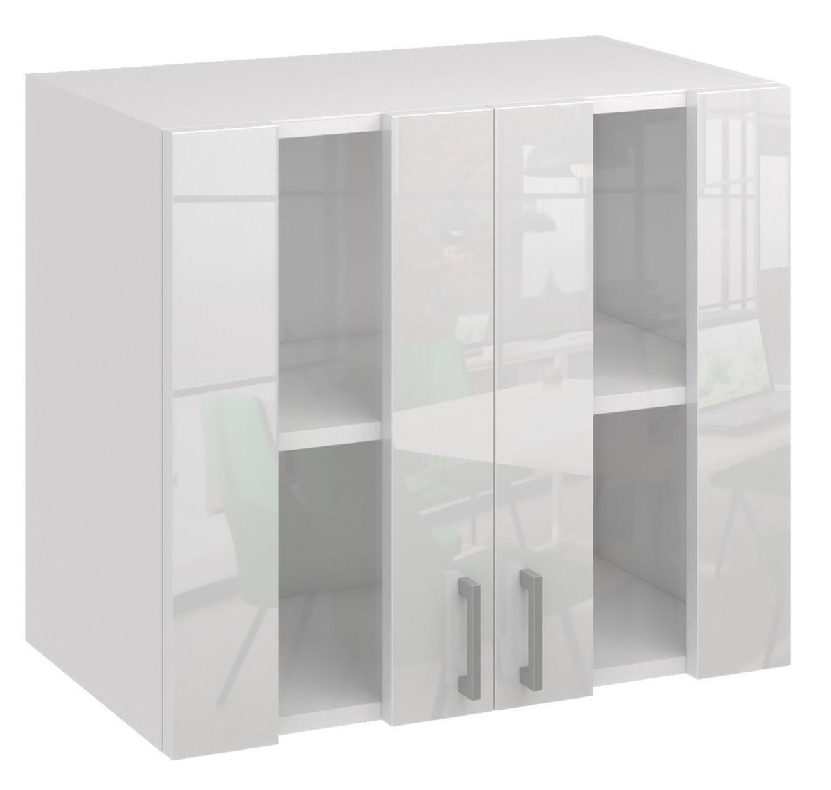 KÜCHENHÄNGESCHRÄNKE G80 2DS1 weiß glänzend - Weiß Hochglanz, Holzwerkstoff (80/60/31cm) - roe furniture