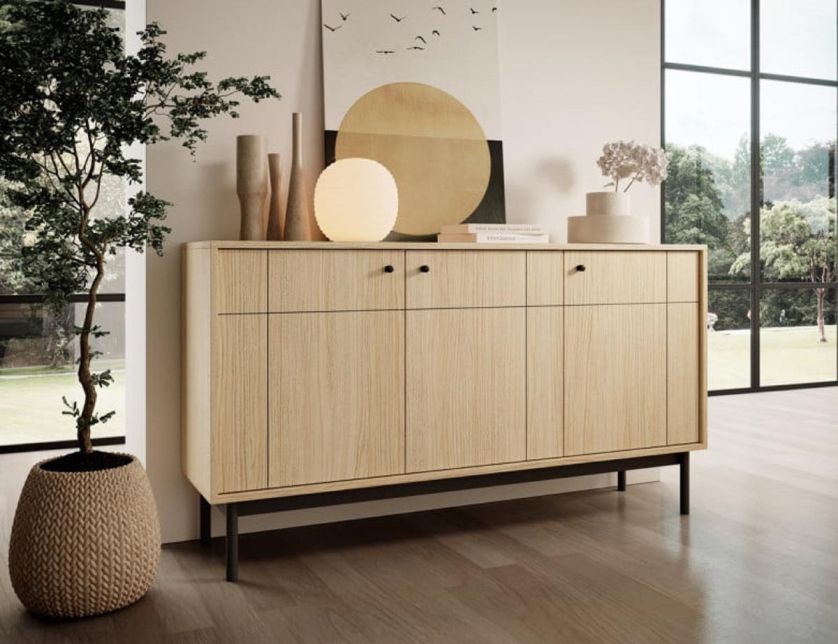 SIDEBOARD Sonoma Eiche K154-D - Multicolor, Holzwerkstoff (153.5/83.5/39cm) - Sepro Meble