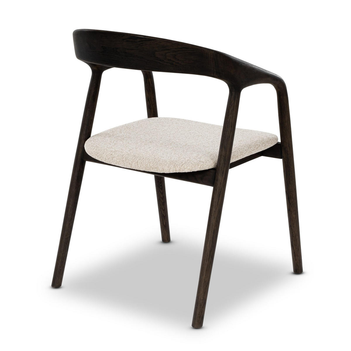ESSZIMMERSTUHL Celeste, Braunes Eichenholz + beiger Stoff - Beige/Braun, Holz (55/80/61.5cm) - WOODEK