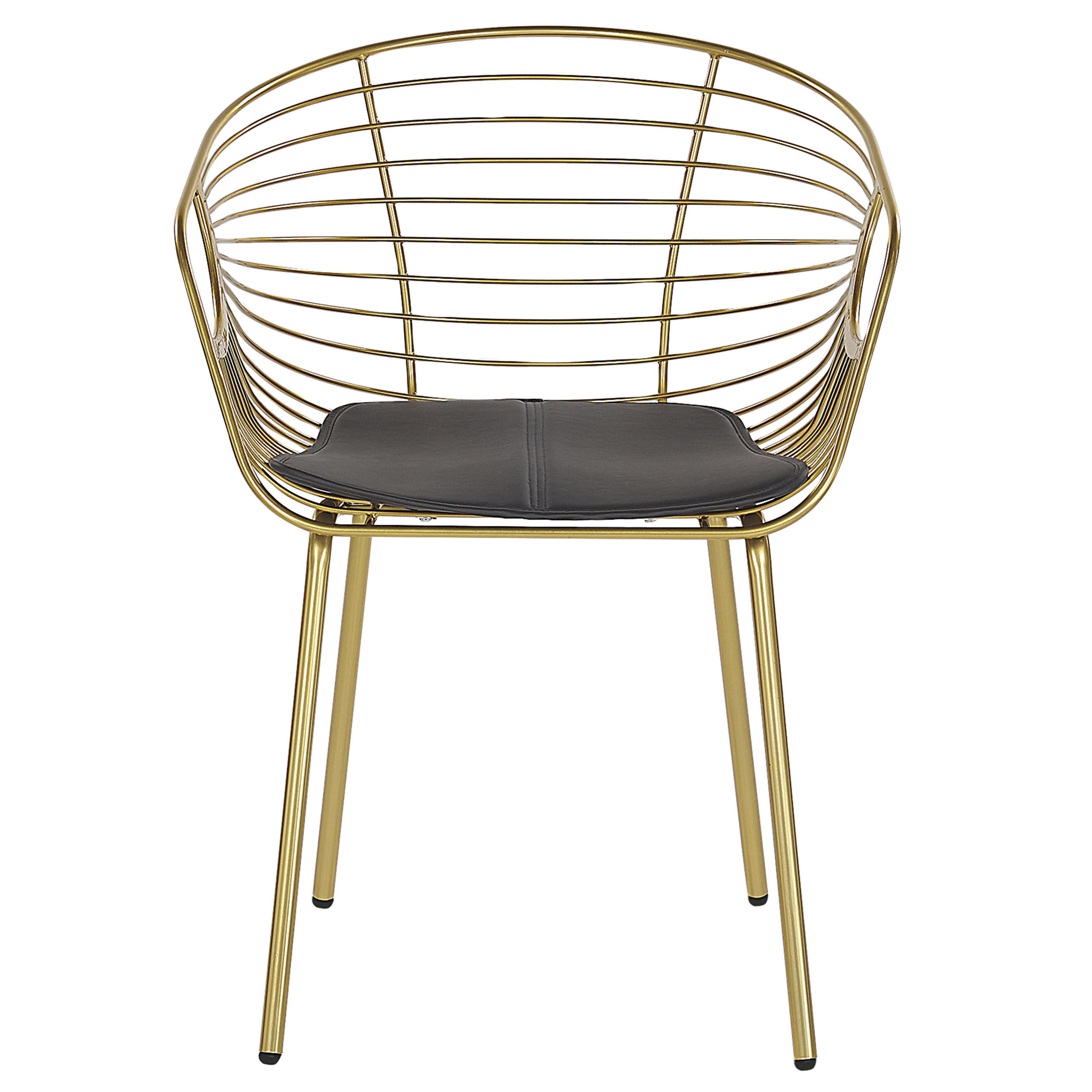 METALLSTUHL 2er-Set Gold Hoback - Goldfarben, Textil/Metall (60/79/56cm) - Beliani