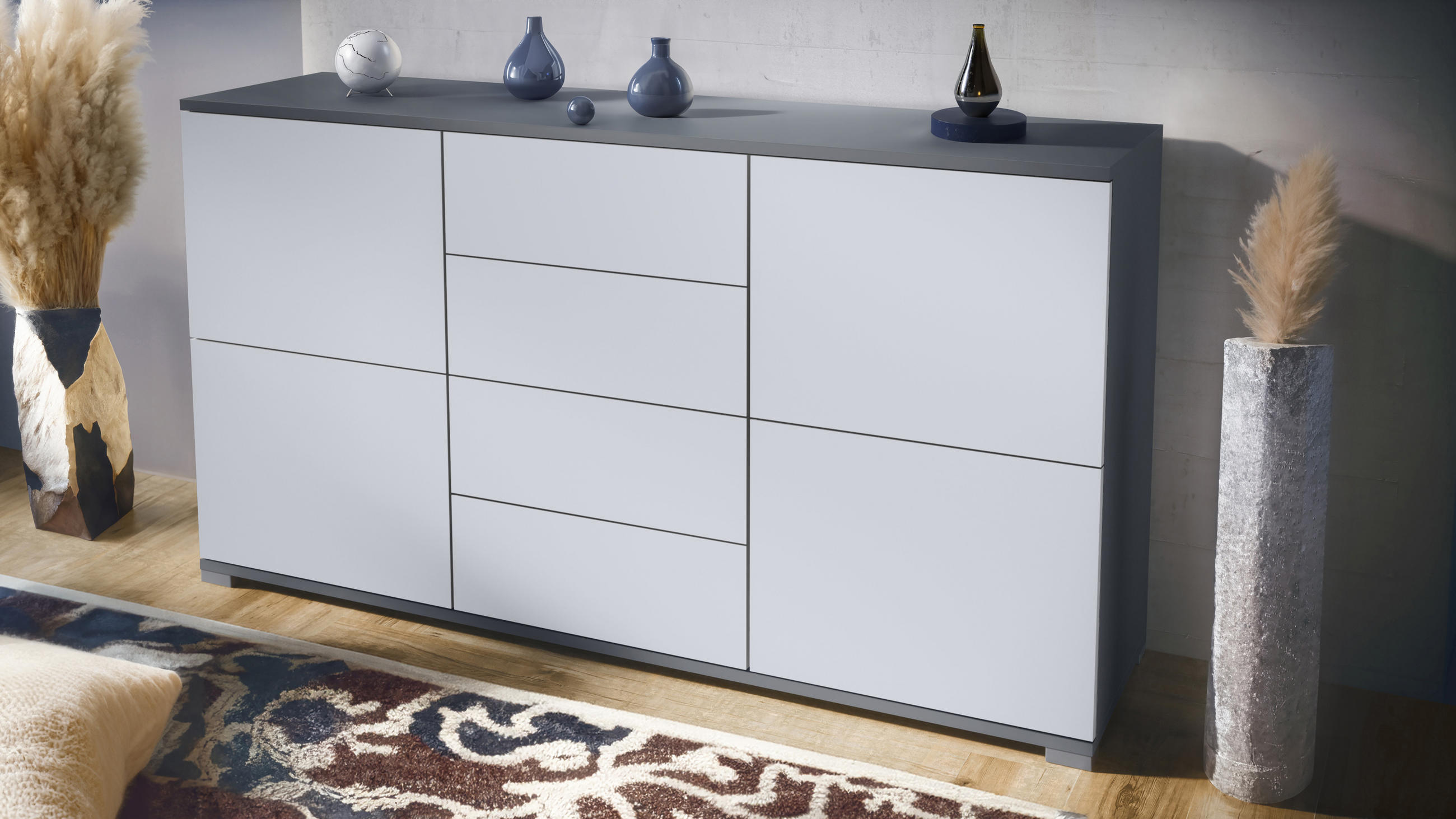 SIDEBOARD Rova Weiß matt - Weiß, Holzwerkstoff (138.5/75.5/35cm) - Vladon