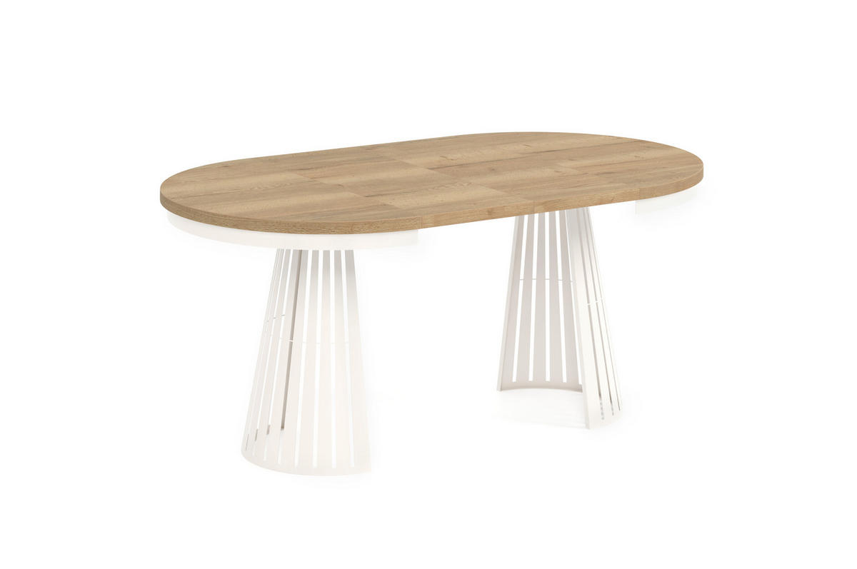 ESSTISCH Cone Bis - Hellbraun/Kaschmir, Holzwerkstoff/Metall (100/100/76cm) - Meblini