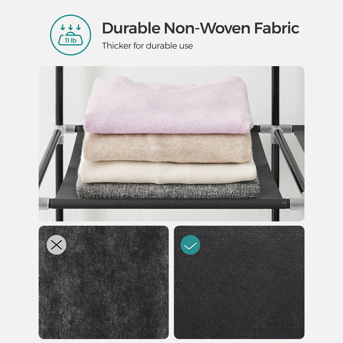 STOFFSCHRANK NOUAKCHOTT - Schwarz, Kunststoff (170/167/45cm) - Hansiro