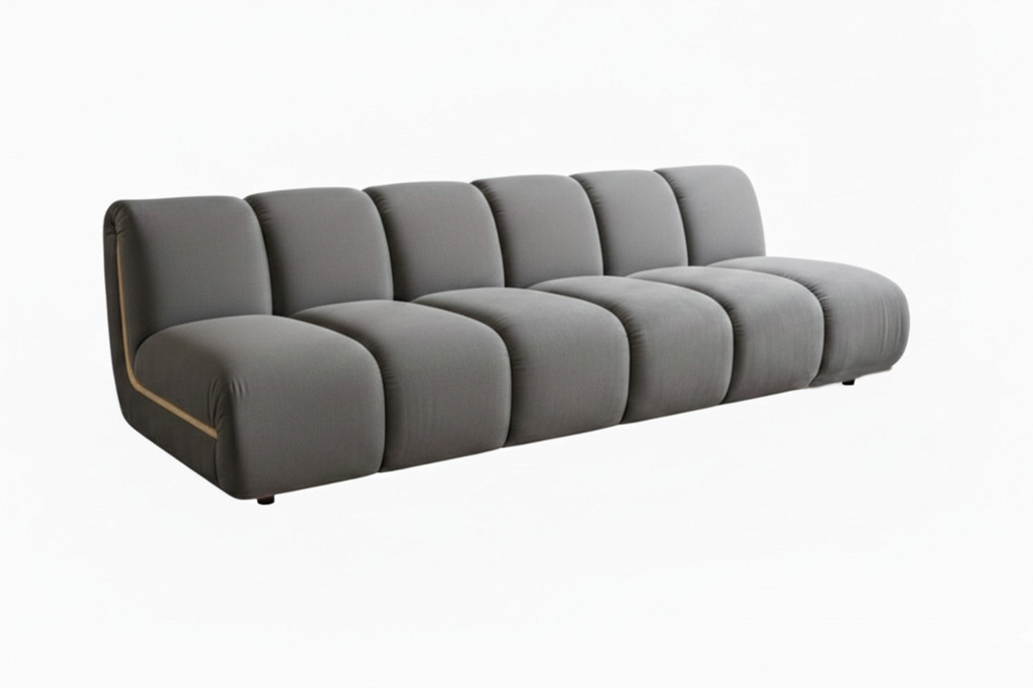MODULSOFA LAYLA Taupe Velvet - Taupe/Schwarz, Buchenholz/Textil (274/74/99cm) - KAWOLA