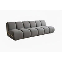 MODULSOFA LAYLA Taupe Velvet - Taupe/Schwarz, Buchenholz/Textil (274/74/99cm) - KAWOLA