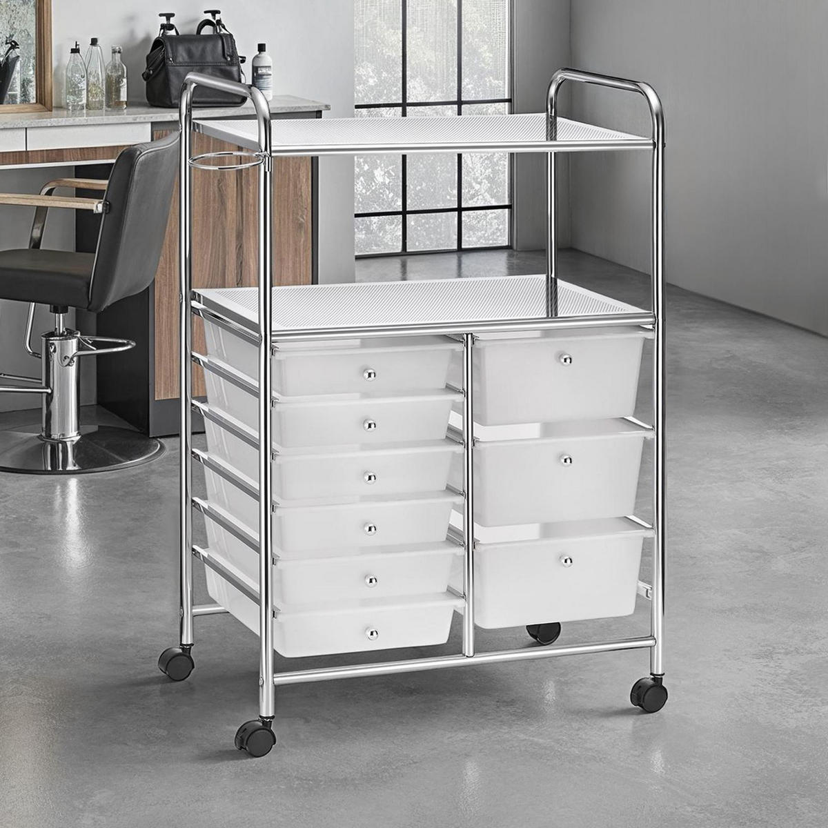 BADROLLWAGEN MARITA weiß - Weiß, Kunststoff/Metall (63/97/39cm) - IDIMEX