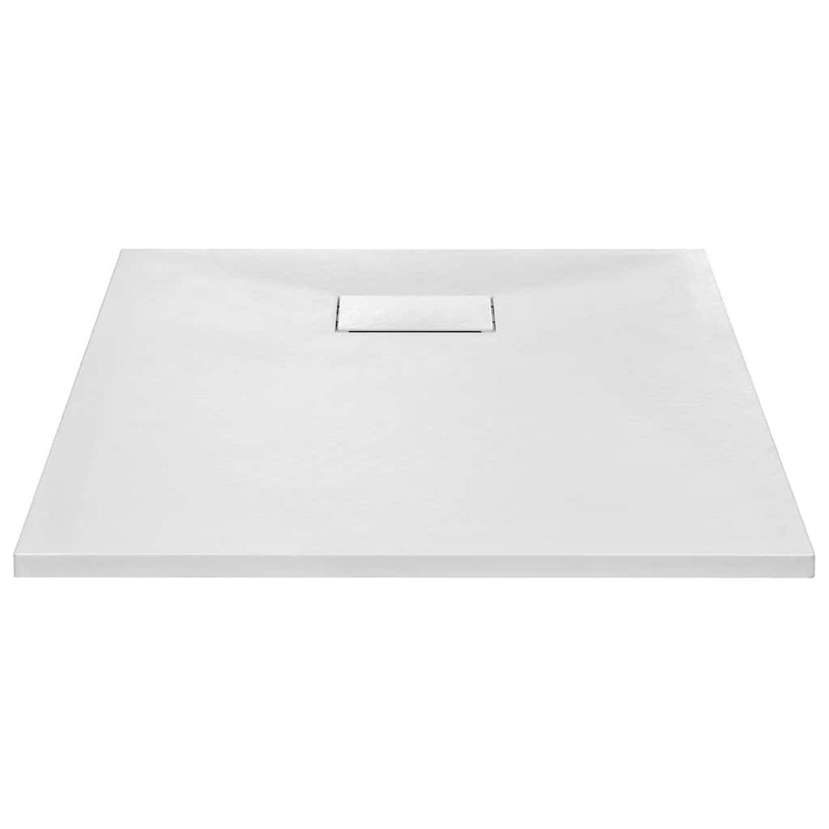 DUSCHWANNE Weiss 90/70 Cm - Weiß, Textil (70/2.6/90cm) - vidaXL