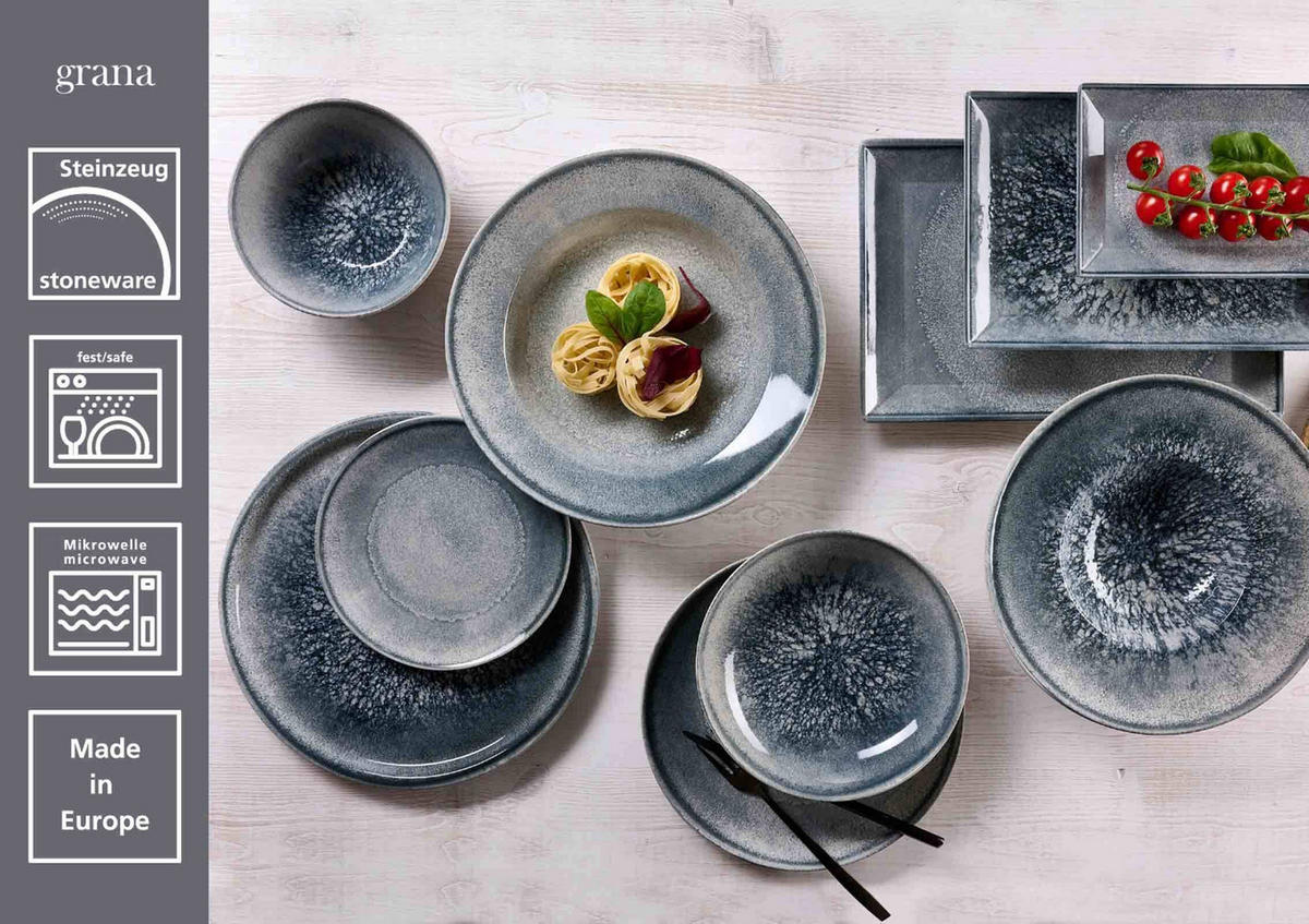 STARTER-SET Grana grau 16er Set - Grau, Keramik (1/1/1cm) - Ritzenhoff Breker