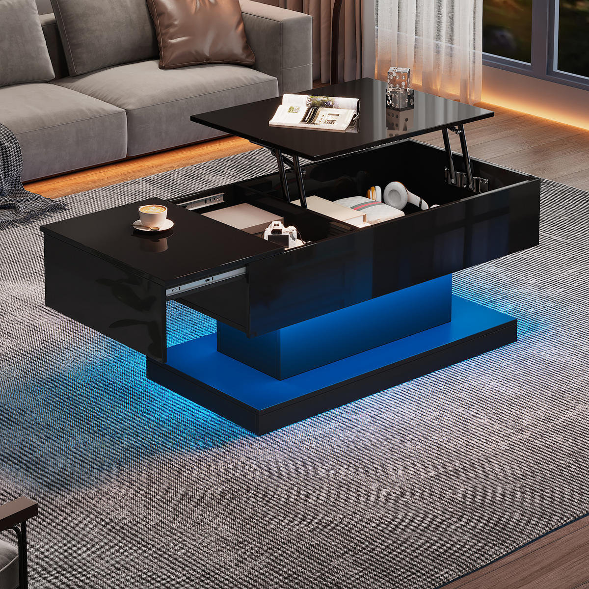 COUCHTISCH Schwarz - Schwarz, Holzwerkstoff (100/50/45cm) - ComfortXL