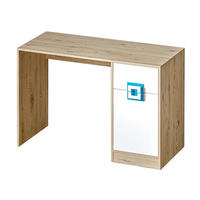 SCHREIBTISCH Nico Eiche hell / Weiß-Türkis 120 / 50 / 78cm - Türkis/Hellbraun, Holz/Holzwerkstoff (50/120/78cm) - Feldmann-Wohnen
