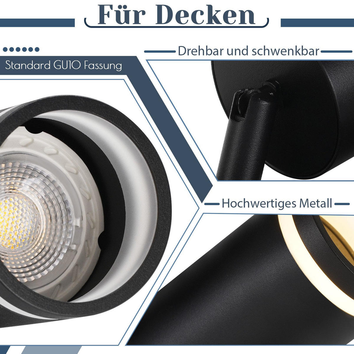 STRAHLER Tölz 5-flammig 73/5/17 cm - Schwarz, Metall (73/5/17cm) - Nettlife