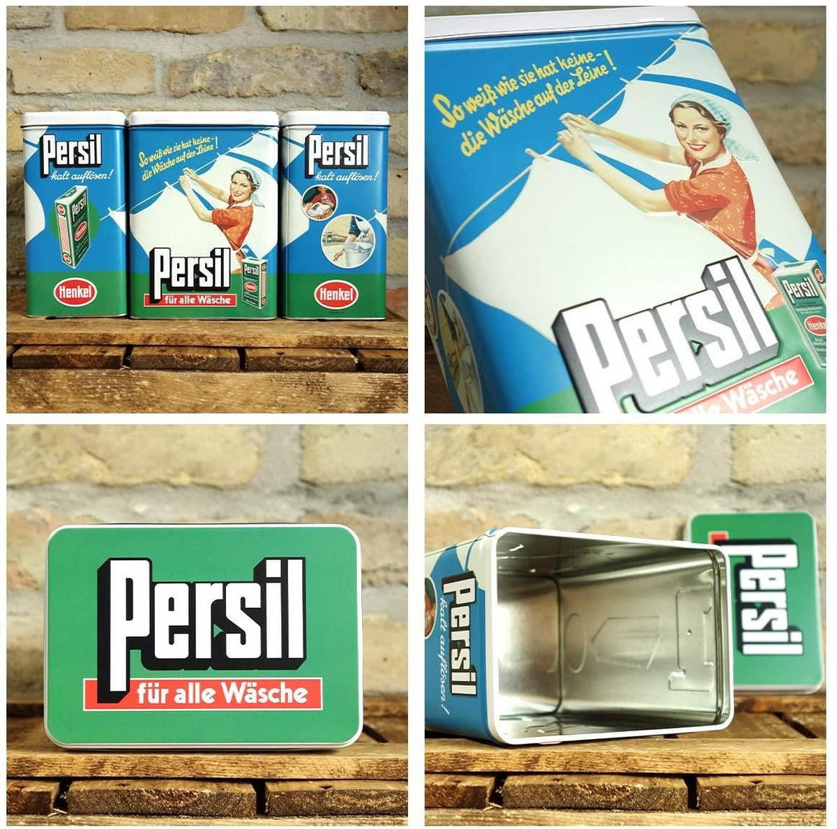 VORRATSDOSE L Persil Wäsche auf der Leine - Multicolor, Metall (14/20/10cm) - Nostalgic-Art