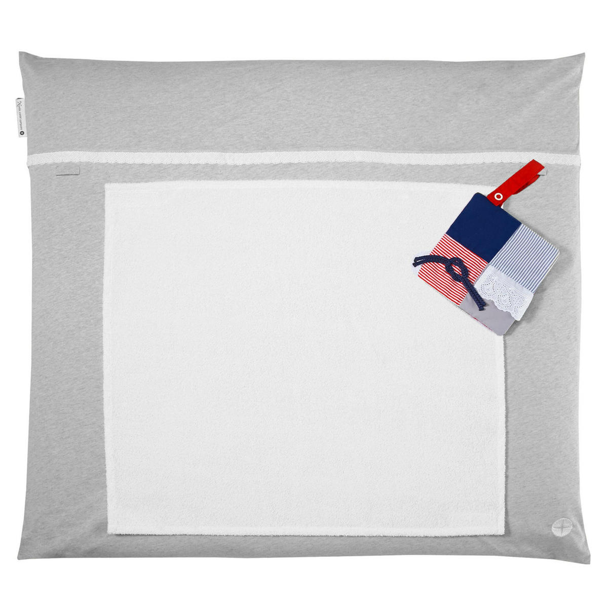 WICKELAUFLAGE Grau Spitze - Hellgrau, Textil (80/70cm) - nordic coast company
