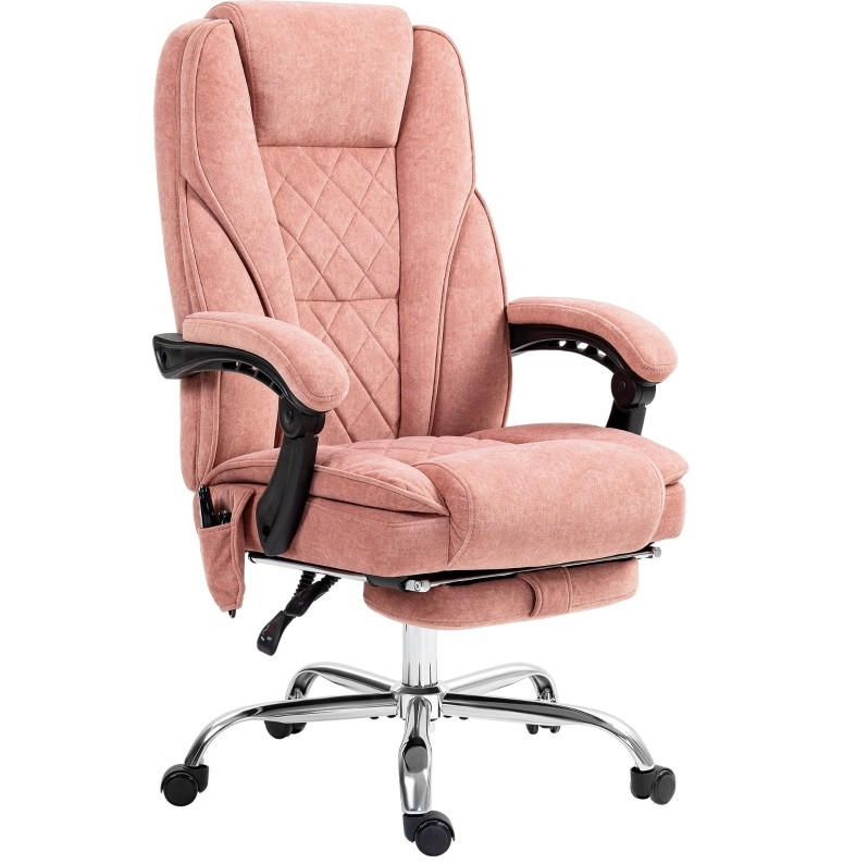 BÜROSTUHL mit Vibrationsmassage 67 x 72 x 111-119 cm Polyester Pink - Pink, Kunststoff (67/119/72cm) - Meubliv