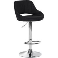 BARHOCKER Stoff Schwarz - Chromfarben/Schwarz, Textil/Metall (47/85/48cm) - CLP