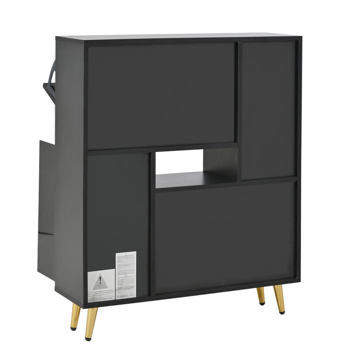 SCHUHSCHRANK DE-37627 80/25/96 cm mit LED-Beleuchtung Schwarz - Schwarz, Holzwerkstoff (80/96/25cm) - ComfortXL