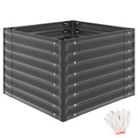 HOCHBEET Salvia, verzinkt, 80 x 80 x 62 cm, 380 l, inkl. Handschuhe, grau - Grau, Metall (80/62/80cm) - tectake