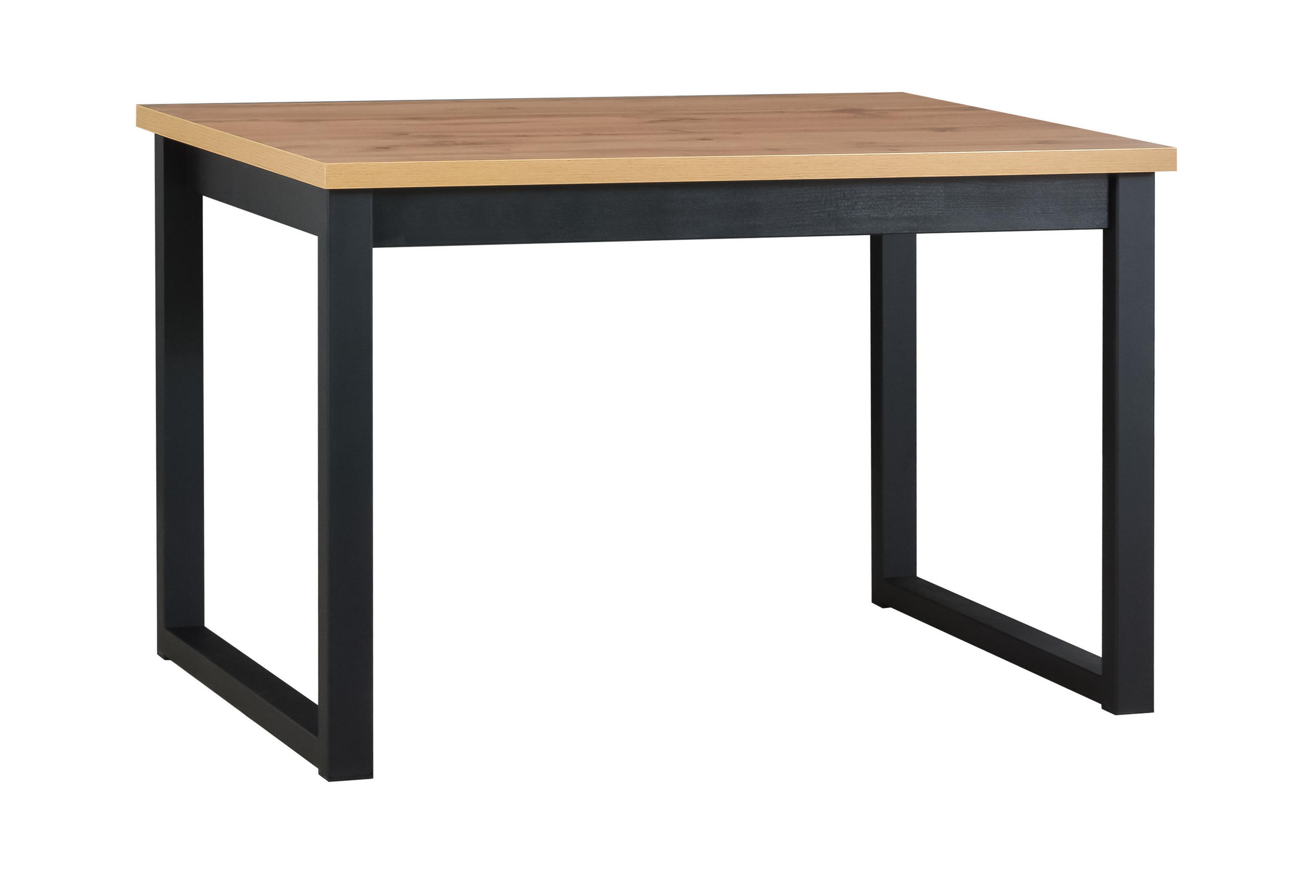ESSTISCH Ikon 3 S - Eiche Wotan/Schwarz, Holz/Metall (80/120/79cm) - Leaf Design