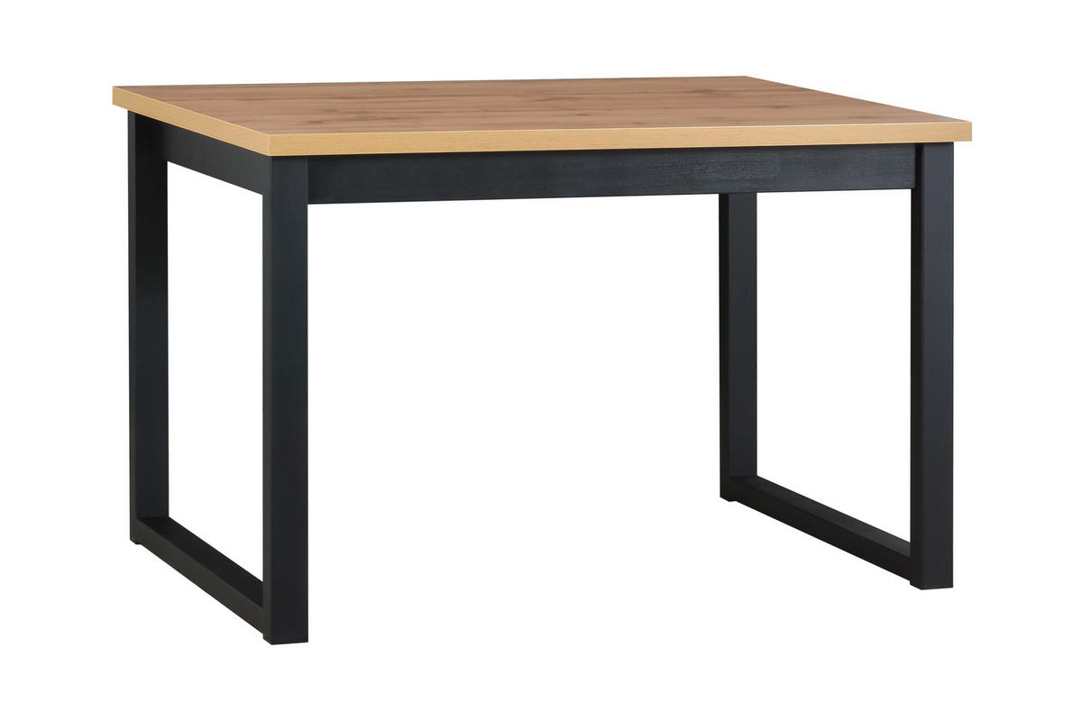 ESSTISCH Ikon 3 S - Eiche Wotan/Schwarz, Holz/Metall (80/120/79cm) - Leaf Design
