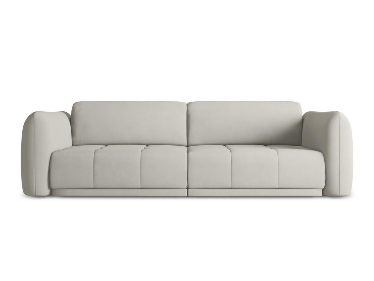 4-SITZER-SOFA Chenille Stoff Beige - Beige/Schwarz, Kunststoff/Textil (250/74/105cm) - Makamii
