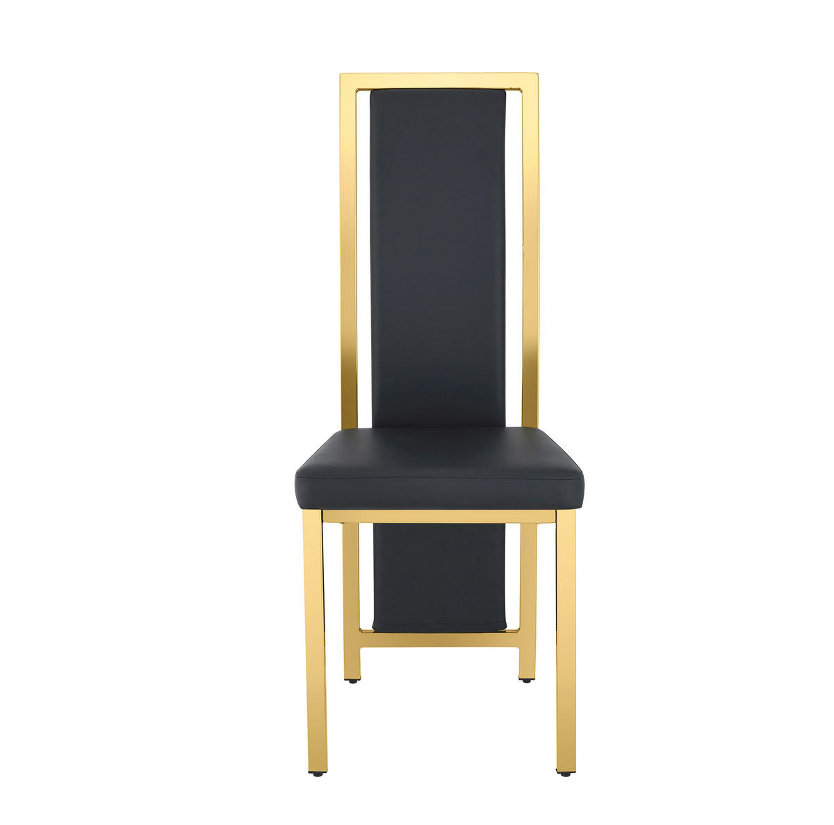 ESSZIMMERSTUHL mit hoher Rückenlehne 109 cm Schwarz/Gold 4er-Set - Schwarz, Metall (42.7/109/44.2cm) - Meubliv